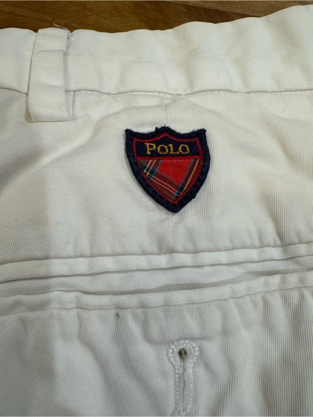 Polo Golf Men's Pleated Cream Cotton Shorts